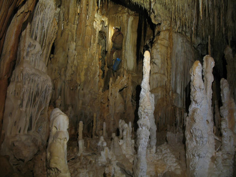 Stalagmiten im Aven Estevan